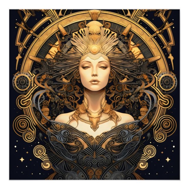 Foto Art Deco Dourada Mulher (Frente)