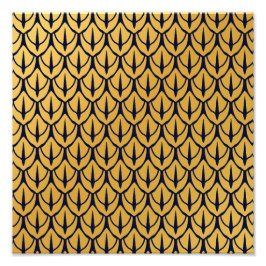 Foto Art Deco Dragon Scales - Blue and Gold Scales