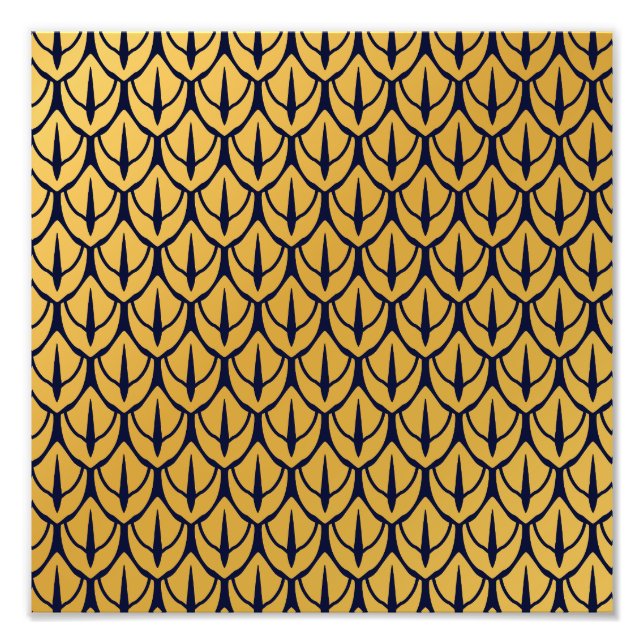 Foto Art Deco Dragon Scales - Blue and Gold Scales (Frente)