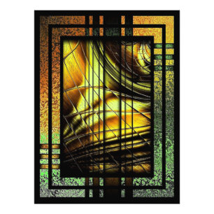 Foto Art Deco Em Verde E Dourado