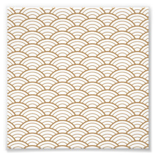 Foto art deco,padrão de fãs japoneses, ouro, branco, 