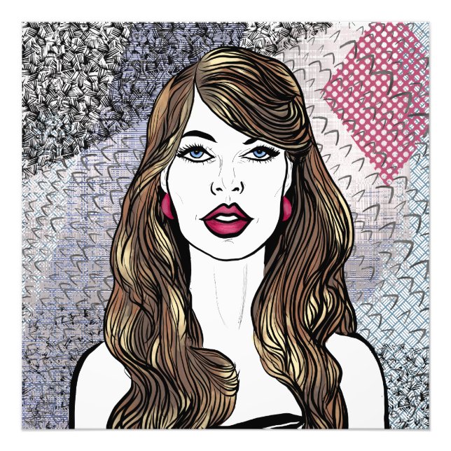 Foto Art Mural En Acrylique Portrait d'une fille aux lo (Frente)