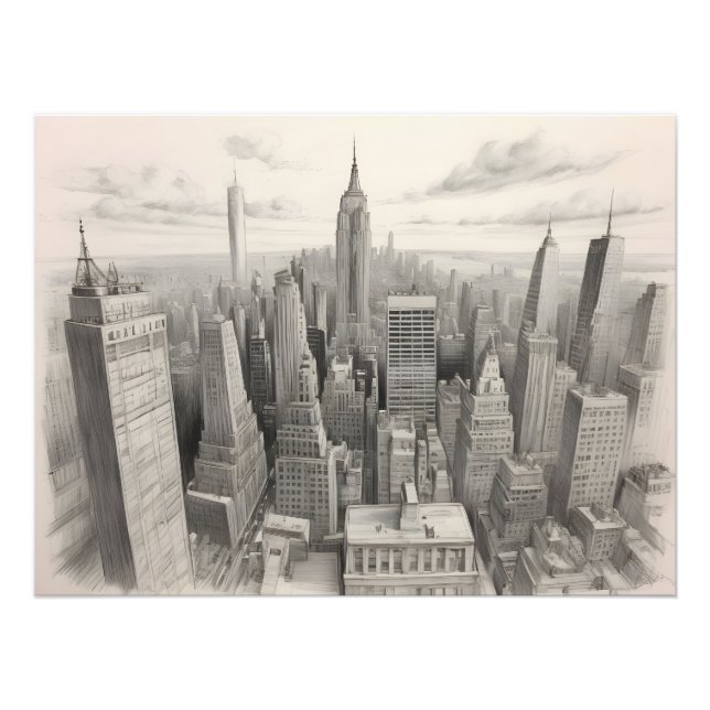 Foto Arte a aquarela de Nova Iorque (Frente)