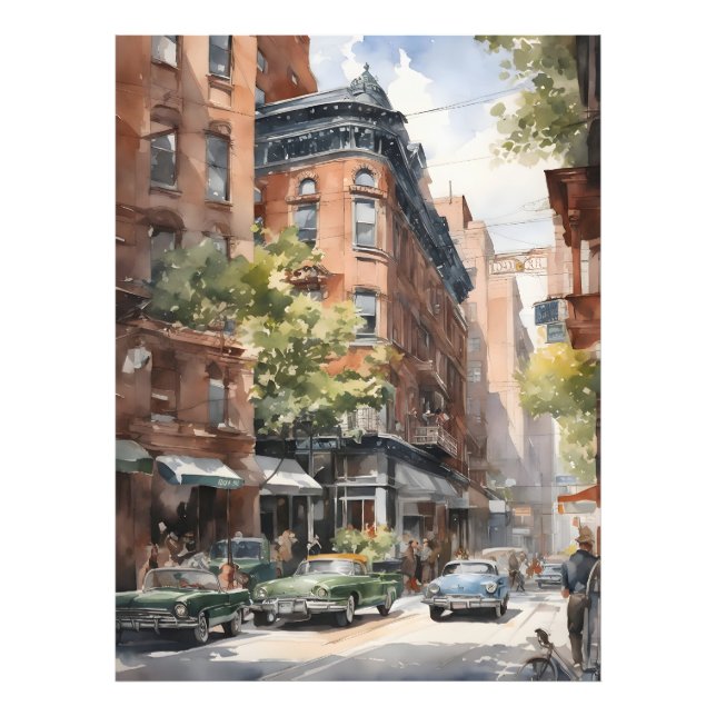 Foto Arte a aquarela de Nova Iorque (Frente)