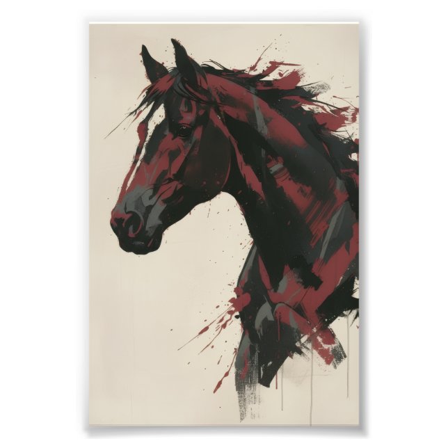 Foto Arte Abstrata de Cavalo para Parede (Frente)