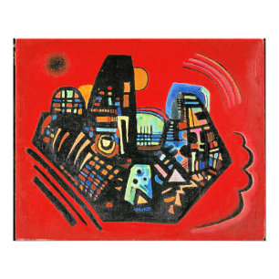 Foto Arte abstrata de Kandinsky, Preto-Vermelho,