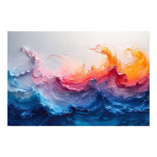 Foto Arte Abstrata do Brilho do Pôr do Sol da Onda do O