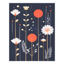 Arte abstrata floral brilhante