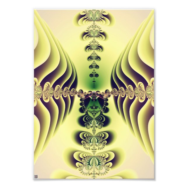 Foto Arte Abstrata Simetria Fractal Verde Lima (Frente)