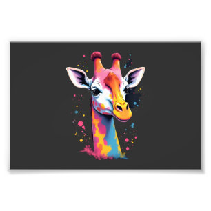 Foto arte animal africano A girafa colorida para divert