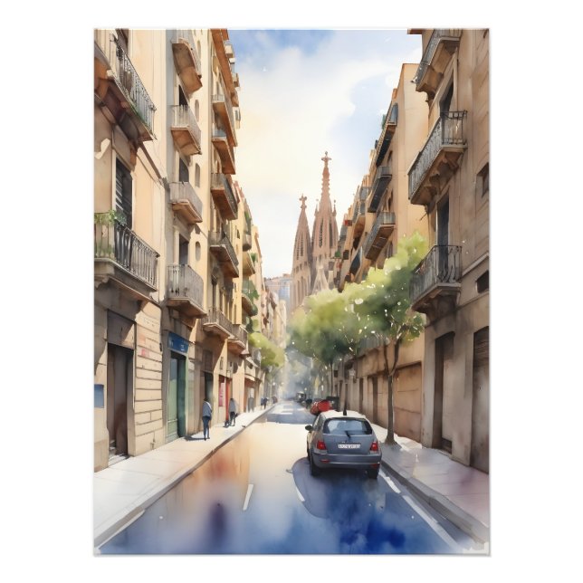 Foto Arte aquarela de Barcelona (Frente)