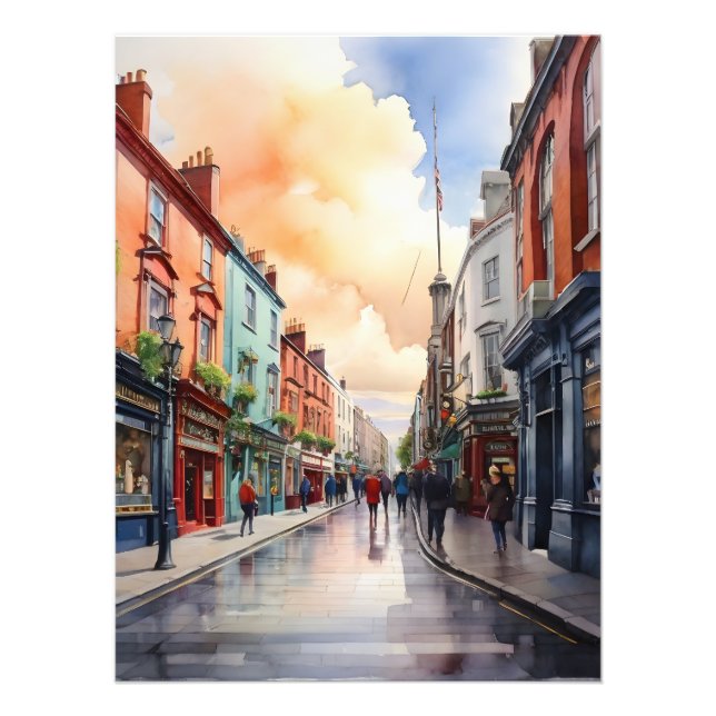 Foto Arte aquarela de Dublin (Frente)