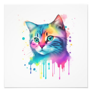 Foto Arte colorida na parede de gatos