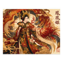 Arte da Gésa Fênix Japonesa | Desenho de Mitologia