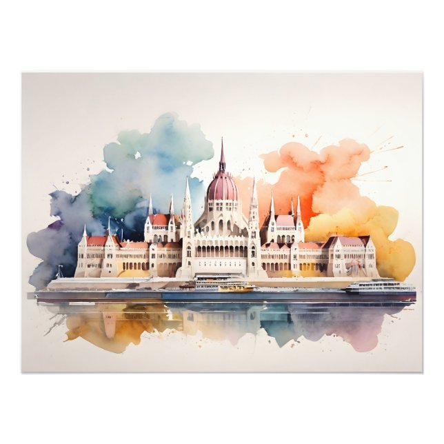 Foto Arte de aquarela de Budapeste (Frente)