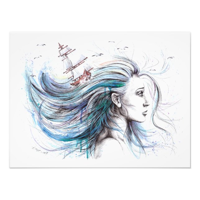 Foto Arte de Aquarela Navegável Náutica (Frente)