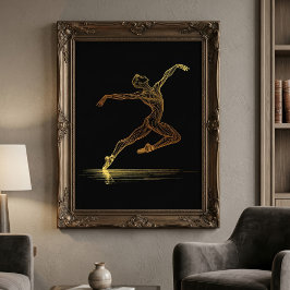 Foto Arte de Bailarina de Balé em Linha Dourada Elegant