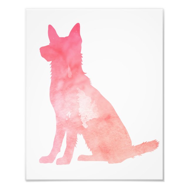 Foto Arte de Cachorro Rosa German shepherd (Frente)