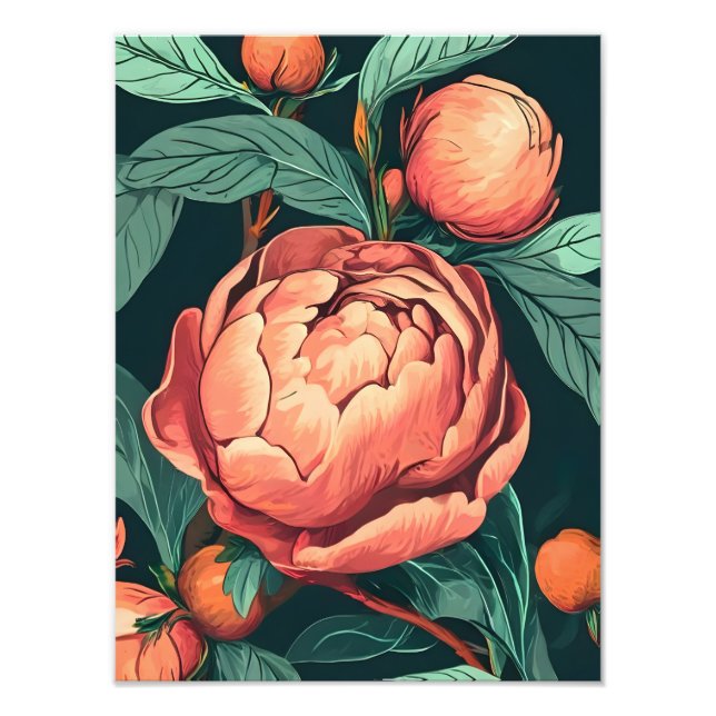 Foto Arte de Canvas de Peony Cor-de-Rosa (Frente)