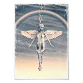 Foto Arte de Chuva de Arco-Íris Anjo Guardião Vintage