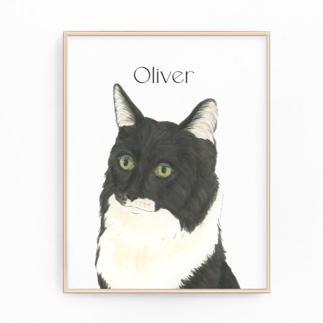 Foto Arte de Gato Branca e Preta Personalizada (Criador carregado)