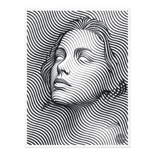 Foto Arte de Linha Fina Mulher Retrato Preto e Branco F