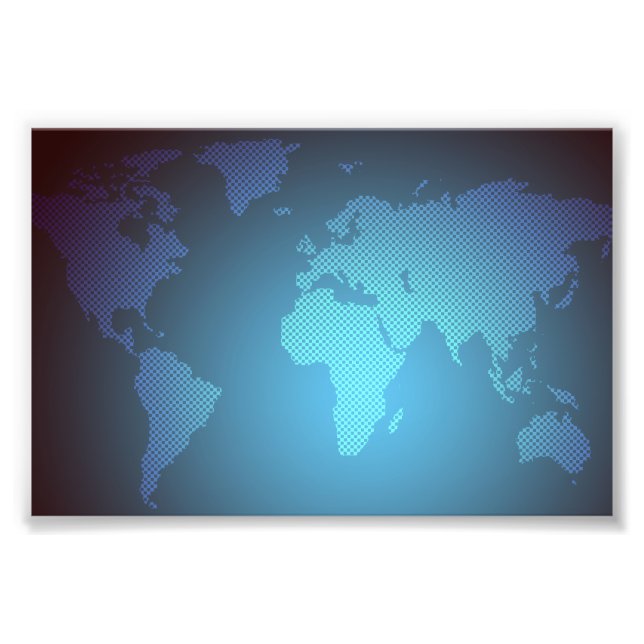 Foto Arte de Mapa Mundial Gradiente de Ponto Digital (Frente)
