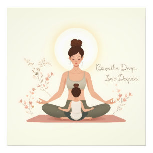 Foto Arte de Meditação de Yoga Mãe e Filho