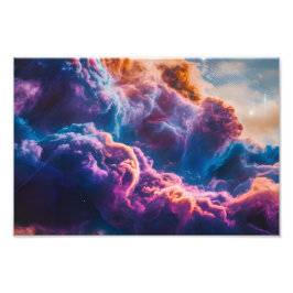 Foto Arte de Nebulosa Espacial Abstrata - Colorida e Có