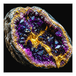 Foto Arte de Parede Abstrata de Luxo em Ametista e Ouro