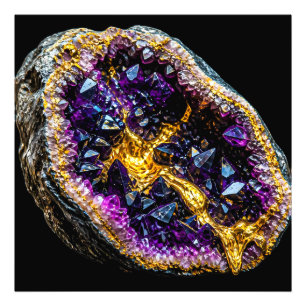 Foto Arte de Parede Abstrata de Luxo em Ametista e Ouro
