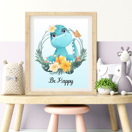 Foto Arte de Parede Berçário Animal Fique Feliz