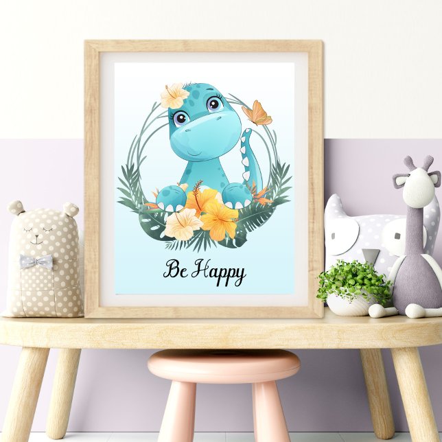 Foto Arte de Parede Berçário Animal Seja Feliz (Be Happy Animal Nursery Wall Art)