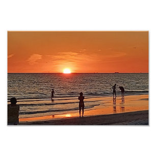 Foto Arte de Parede da Praia do Pôr do Sol Decoração Co