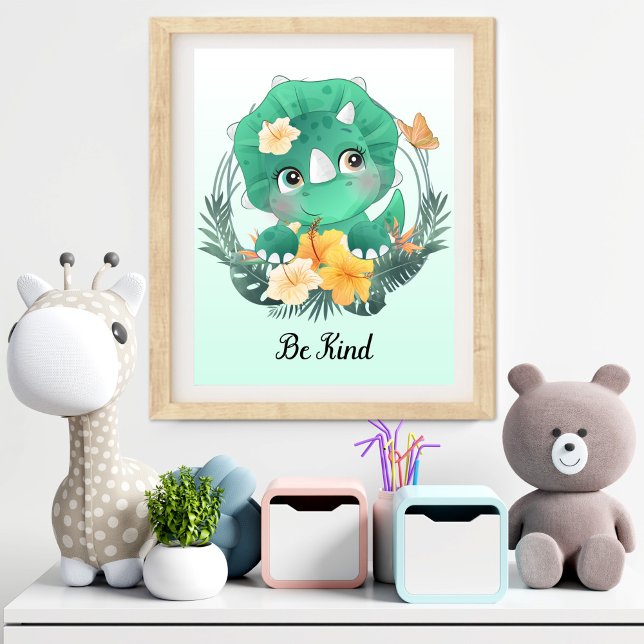 Foto Arte de Parede de Berçário de Animais Seja Gentil (Be Kind Animal Nursery Wall Art)