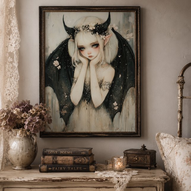 Foto Arte de Parede Fada Gótica Fantástica com Coroa Fl (Criador carregado)