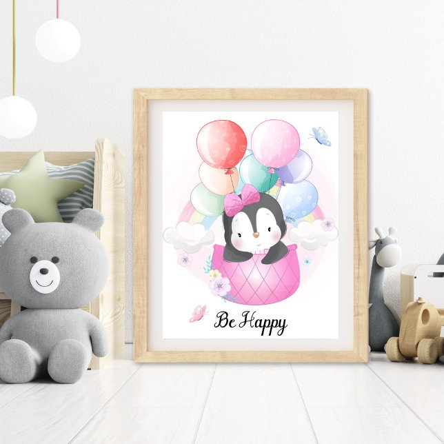 Foto Arte de Parede para Berçário de Animais Felizes (Be Happy Animal Nursery Wall Art)