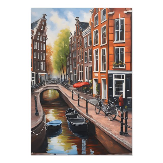 Foto Arte de pintura a óleo de Amsterdã (Frente)