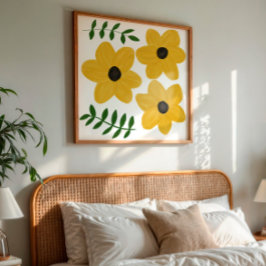 Foto Arte de Pintura Gráfica de Flor Moderna Amarela Ou