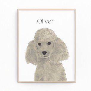 Foto Arte de Poodle de Silver Cinzas Personalizadas