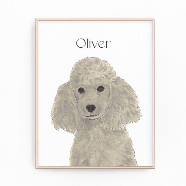 Foto Arte de Poodle de Silver Cinzas Personalizadas (Criador carregado)