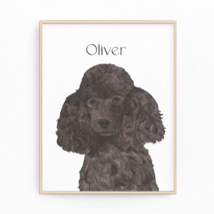 Foto Arte de Poodle Preta Personalizada