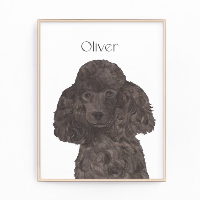 Foto Arte de Poodle Preta Personalizada (Criador carregado)