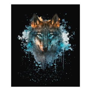 Foto Arte de Splatter de Lobo Azul