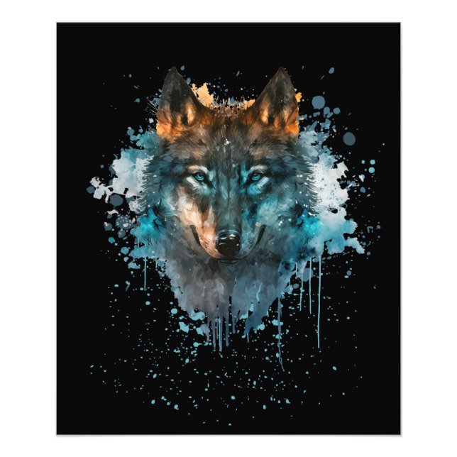 Foto Arte de Splatter de Lobo Azul (Frente)