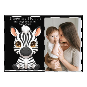 Foto Arte de Zebra Bebê Fofa, Nome da Criança e Mensage