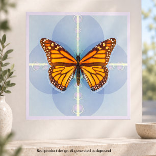 Foto Arte Digital Geométrica da Borboleta Monarca