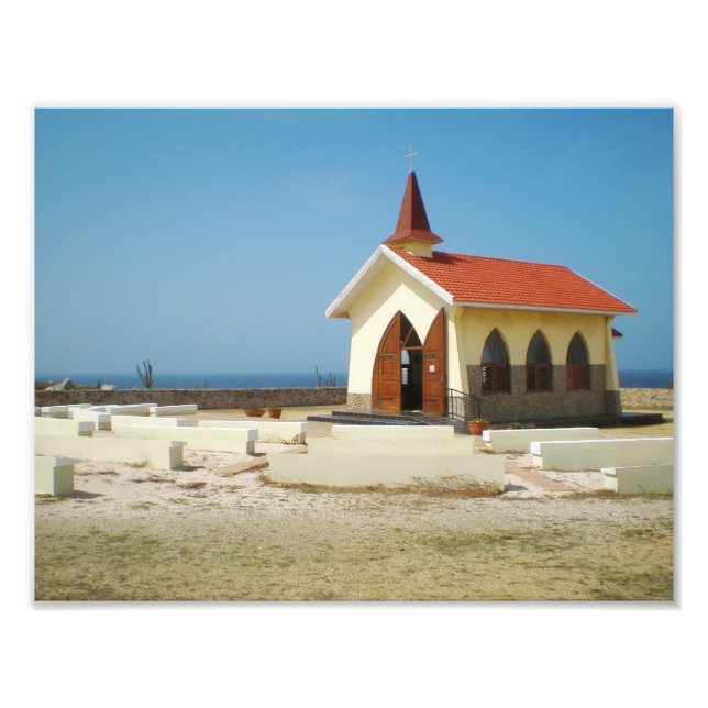 Foto Arte do deserto, arte da igreja da praia tropical (Frente)