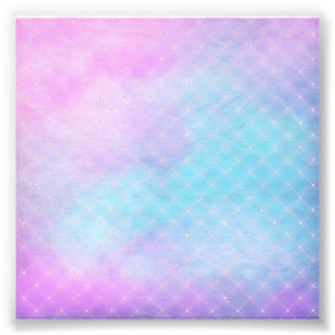 Foto Arte em Aquarela Cores Pastéis Menina Azul Roxo