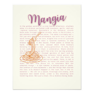 Foto Arte em Parede da Cozinha Italiana comida "Mangi